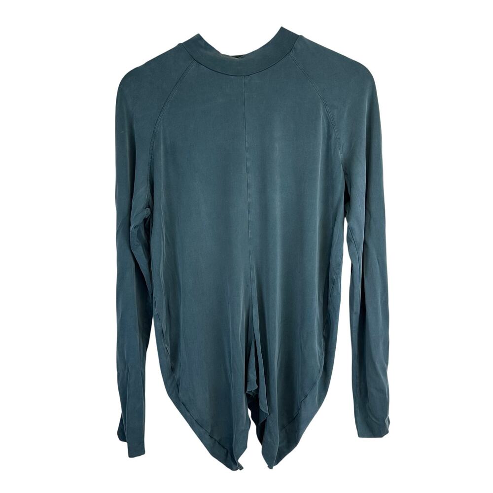 Lululemon Long Sleeve Blue Mock Neck Shirt‎ Womens Size 10 Asymmetrical Raglan